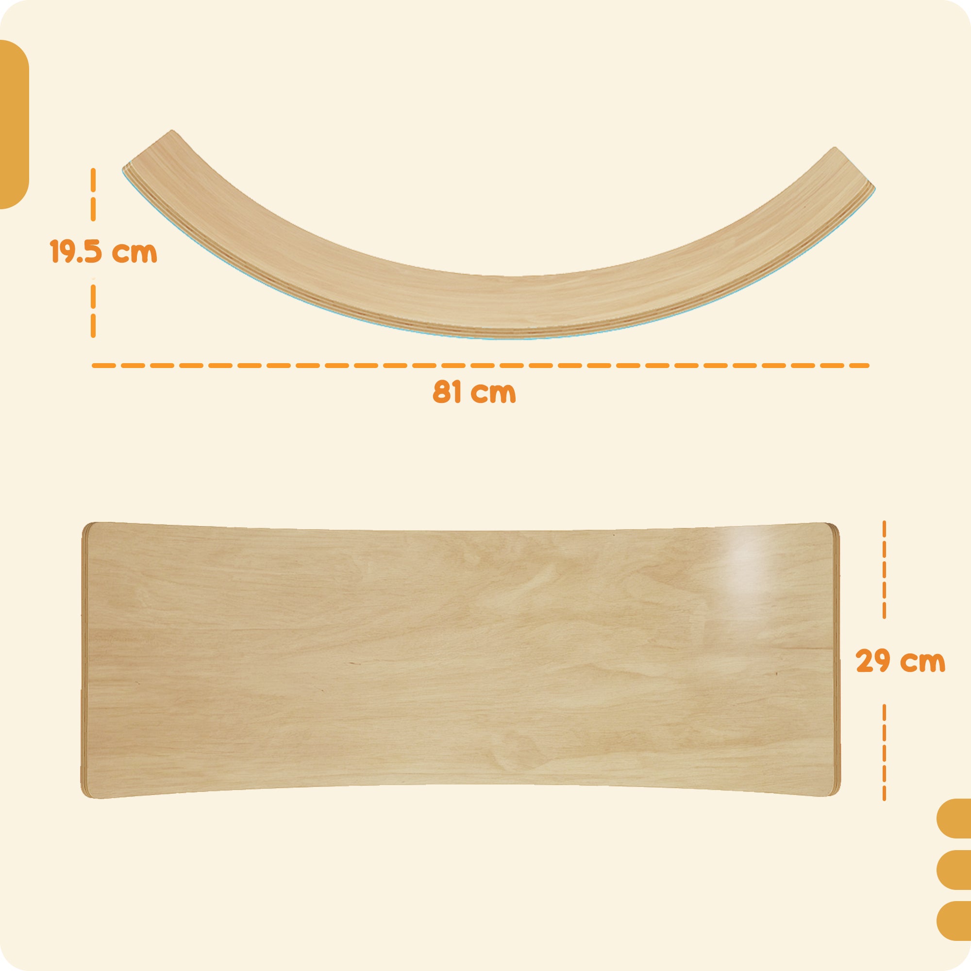 Wooden Balance Board For Kids, Wobble Board With Silent Felt For Sensory Play, Blue